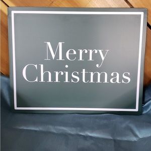 NEW! SET OF 3 Large Christmas Metal Signs Decor Green /White